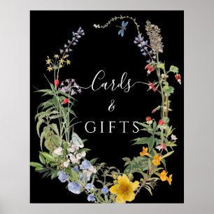 Wildflower Boho Chic Floral Wreath Cards n Gifts Poster
