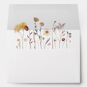 Wildflower Boho Chic Modern Floral Wedding Envelope