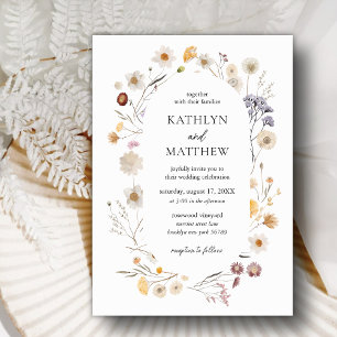 Wildflower Boho Chic Modern Floral Wedding Invitation