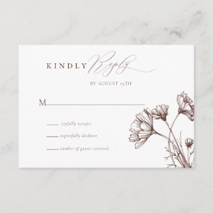 Wildflower Boho Chic Wedding RSVP Enclosure Card