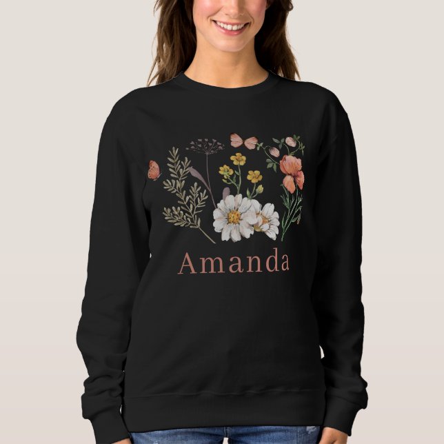 Wildflower Boho Custom Name Sweatshirt (Front)