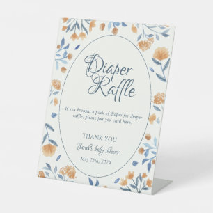Wildflower Boho Diaper Raffle Sign Baby Shower 
