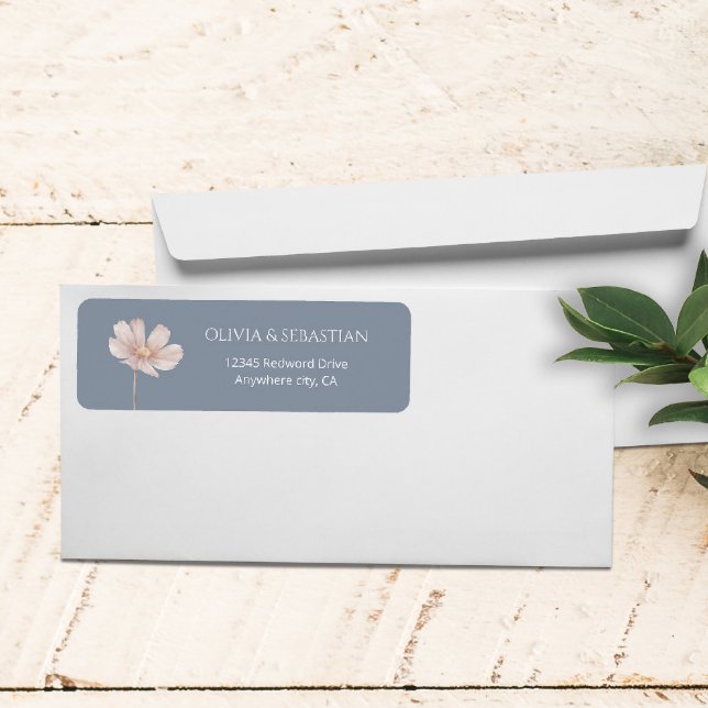 Wildflower Boho Dusty Rose Wedding Return Address Label (Creator Uploaded)