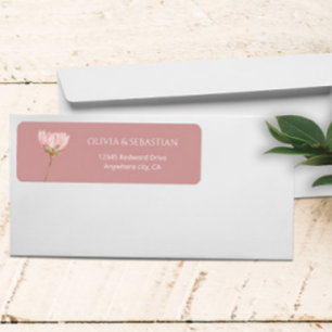 Wildflower Boho Dusty Rose Wedding Return Address Label