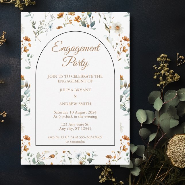Wildflower Boho Engagement party Invitation (Creator Uploaded)