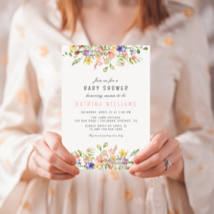 Wildflower Boho Field Gender Neutral Baby Shower Invitation