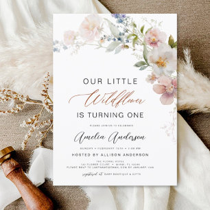 Wildflower Boho First 1st Birthday Garden Invitation