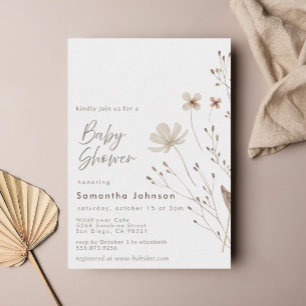 Wildflower Boho Floral Baby Shower Invitation