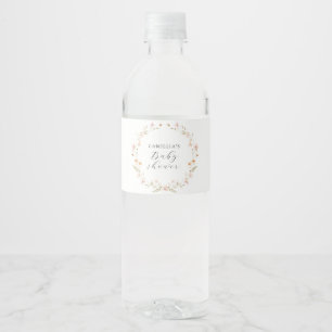 Wildflower Boho Floral Baby Shower Water Bottle Label
