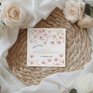 Wildflower Boho Floral Birthday Napkin