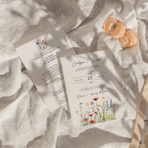 Wildflower Boho Floral Garden All In One Wedding Invitation