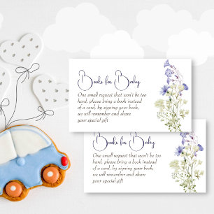 Wildflower boho flowers baby shower book request enclosure card
