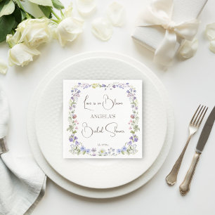 Wildflower boho flowers bridal shower napkin