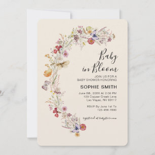 Wildflower Boho Garden Baby In Bloom Invitation