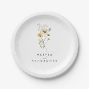 Wildflower Boho garden floral Paper Plate