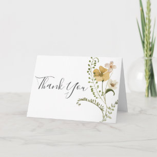 Wildflower Boho garden Floral Wedding Thank You Card