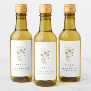 Wildflower Boho garden floral Wine Label