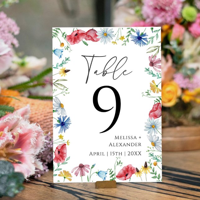 Wildflower Boho Garden Table Number (Creator Uploaded)