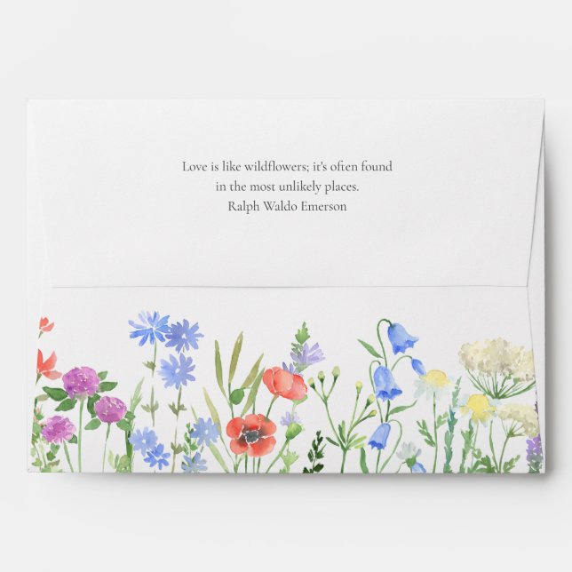 Wildflower Boho Garden Wedding Invitation Envelope (Back (Top Flap))