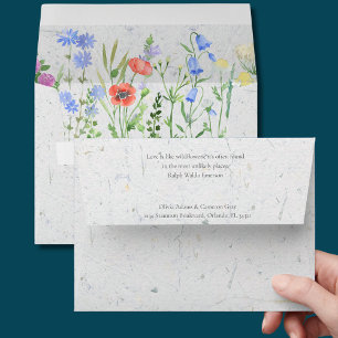 Wildflower Boho Garden Wedding Invitation Envelope