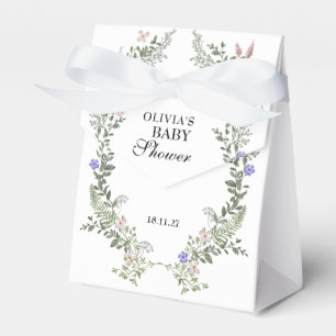 Wildflower Boho Green Gender Neutral Baby Shower  Favour Box