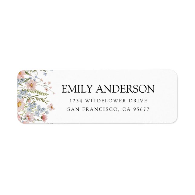 Wildflower Boho In Bloom Garden Return Address Lab Label (Front)
