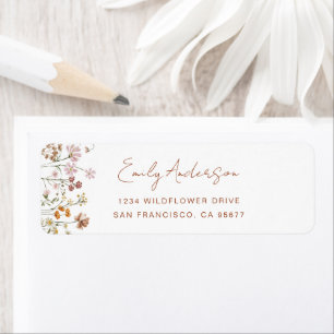 Wildflower Boho In Bloom Garden Return Address Label