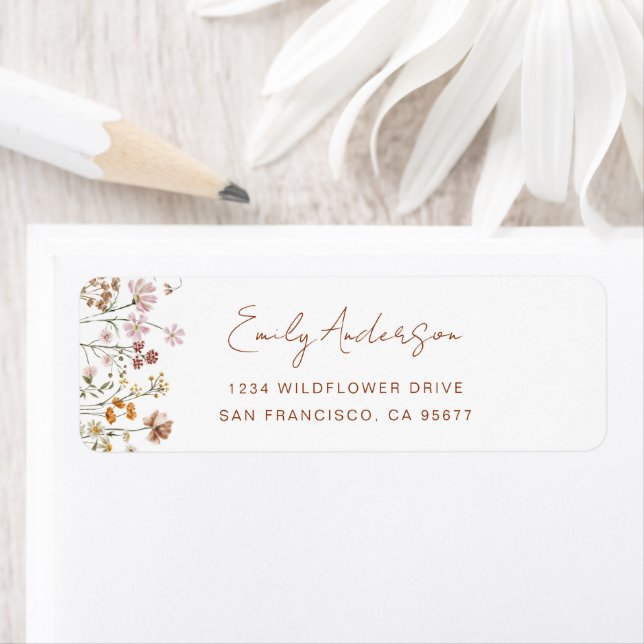 Wildflower Boho In Bloom Garden Return Address Label (Insitu)
