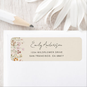 Wildflower Boho In Bloom Garden Return Address Label