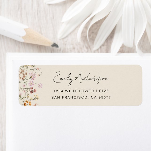 Wildflower Boho In Bloom Garden Return Address Label (Insitu)