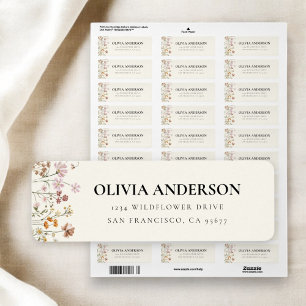 Wildflower Boho In Bloom Garden Return Address Label
