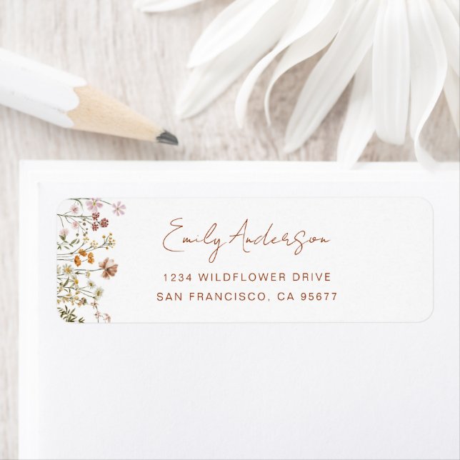 Wildflower Boho In Bloom Garden Return Address Label (Insitu)