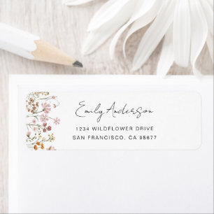 Wildflower Boho In Bloom Garden Return Address Label