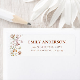 Wildflower Boho In Bloom Garden Return Address Return Address Label