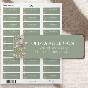 Wildflower Boho In Bloom Garden Return Address Return Address Label