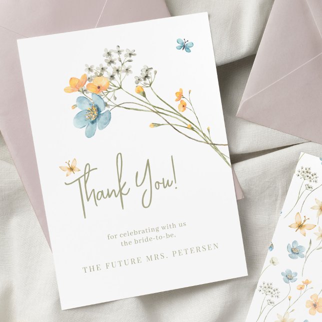 Wildflower boho modern minimalist bridal shower invitation (Creator Uploaded)