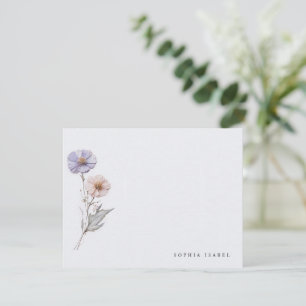 Wildflower Boho Personalised Stationery Note Card