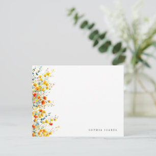 Wildflower Boho Personalised Stationery Note Card