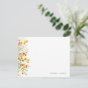 Wildflower Boho Personalised Stationery Note Card