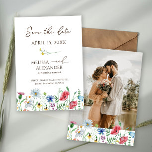 Wildflower boho Photo Save The Date