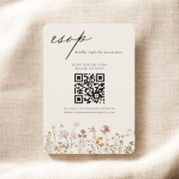 Wildflower Boho QR Code Wedding RSVP