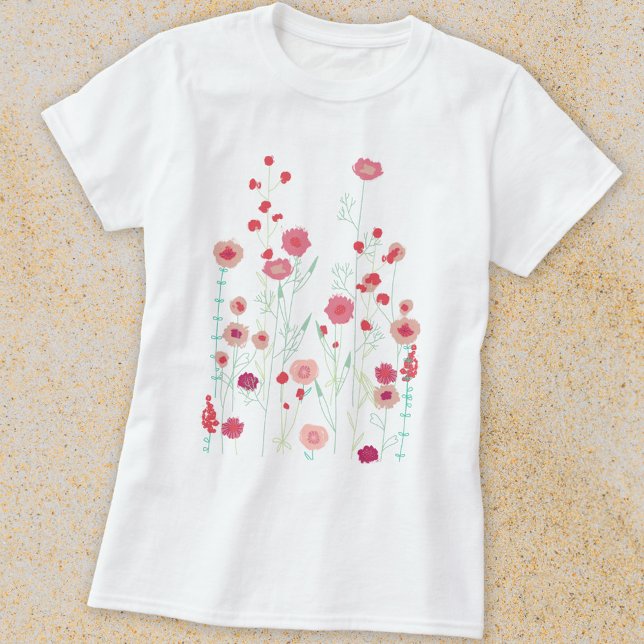 Wildflower Boho T-Shirt (Wildflower painting boho t-shirt)
