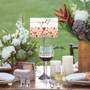 Wildflower Boho Table Cards Number Eight
