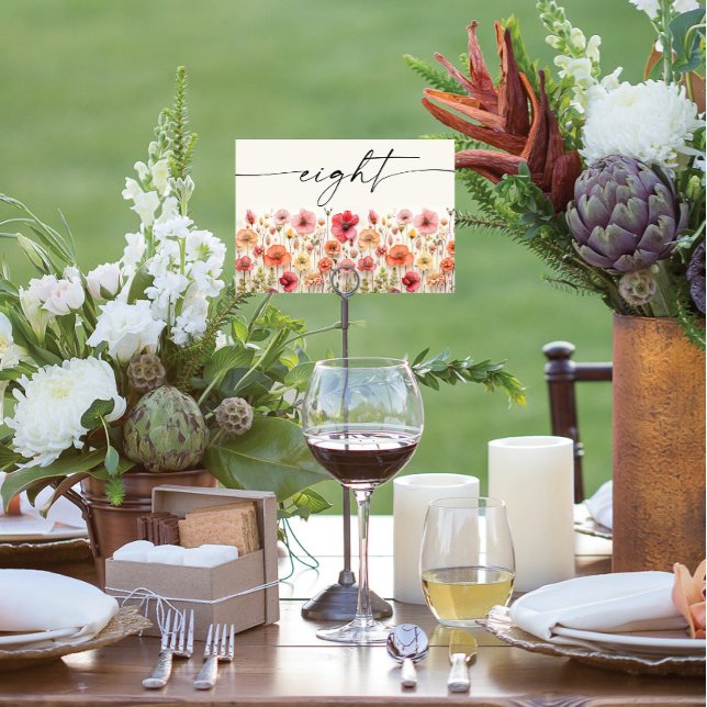 Wildflower Boho Table Cards Number Eight (Creator Uploaded)