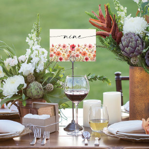 Wildflower Boho Table Cards Number Nine