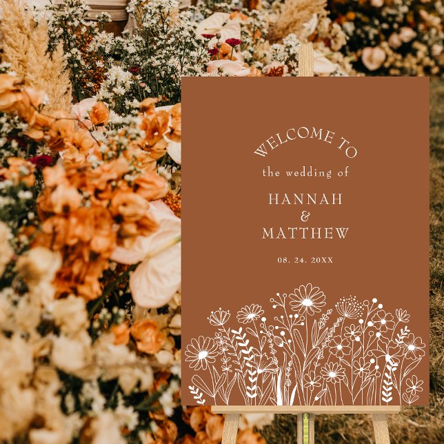 Wildflower Boho Terracotta Wedding Welcome  Poster (Creator Uploaded)