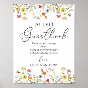 Wildflower Boho Wedding Audio Guestbook Sign