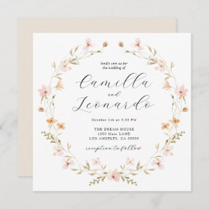 Wildflower Boho Wedding Invitation