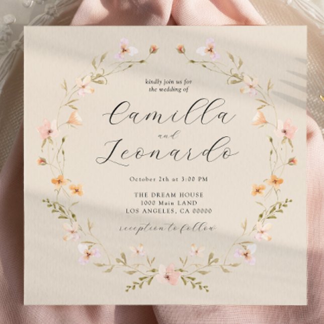 Wildflower Boho Wedding Invitation (Creator Uploaded)