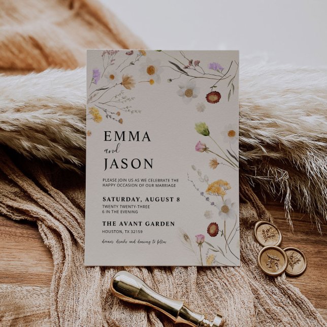 Wildflower Boho Wedding Invitation  (Creator Uploaded)